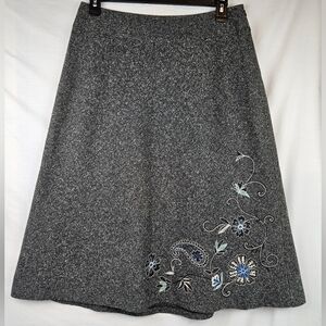 NY & Co Maxi Cotton Blend Floral Embroidery Skirt Sz 10 Cottagecore Fairycore